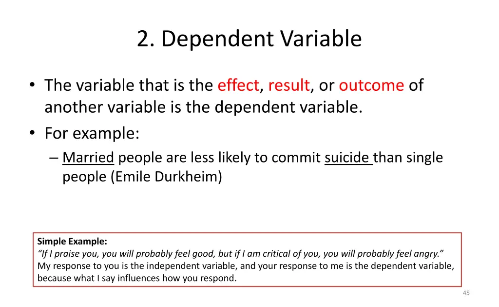 2 dependent variable