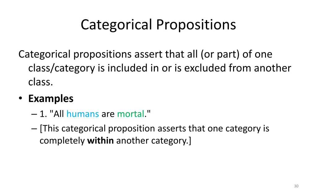 categorical propositions