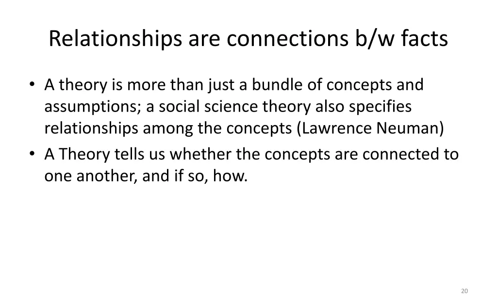 relationships are connections b w facts