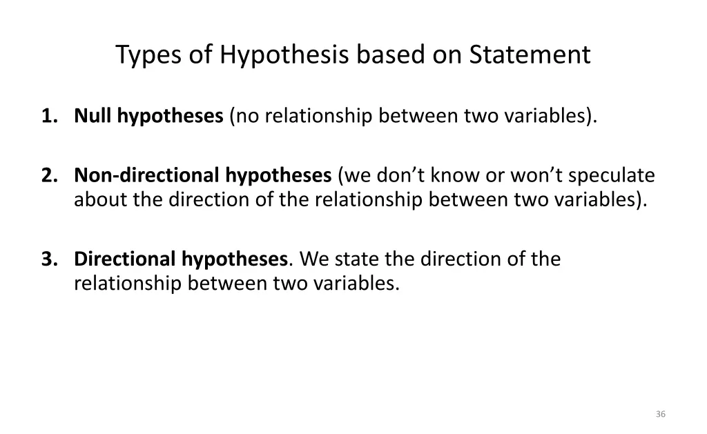 types of hypothesis based on statement