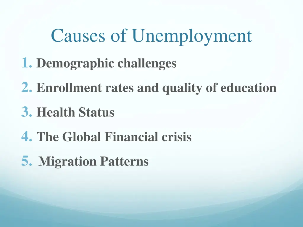 causes of unemployment