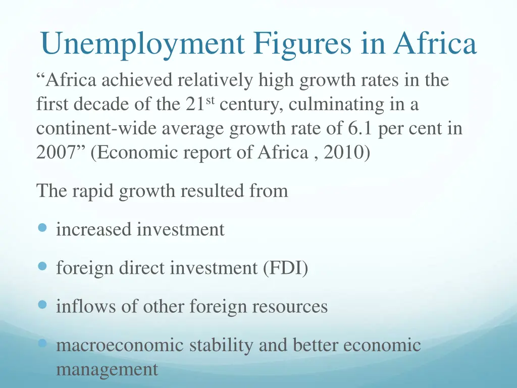 unemployment figures in africa africa achieved
