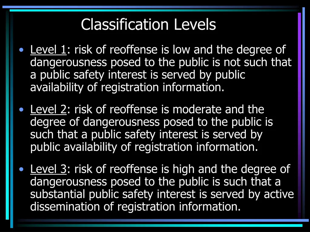 classification levels