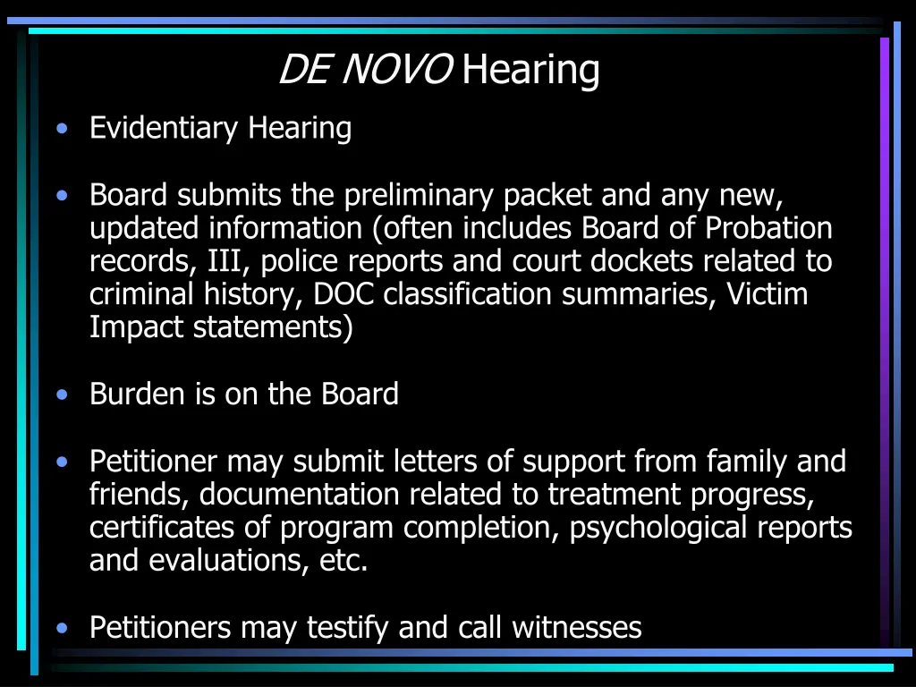de novo hearing
