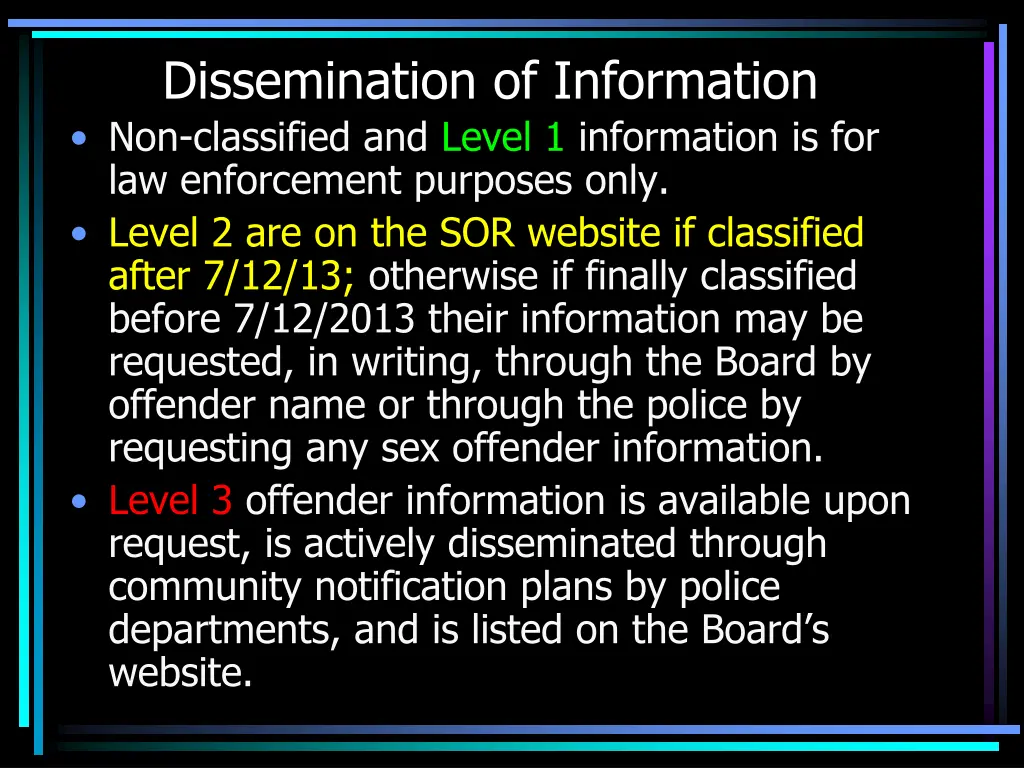 dissemination of information non classified