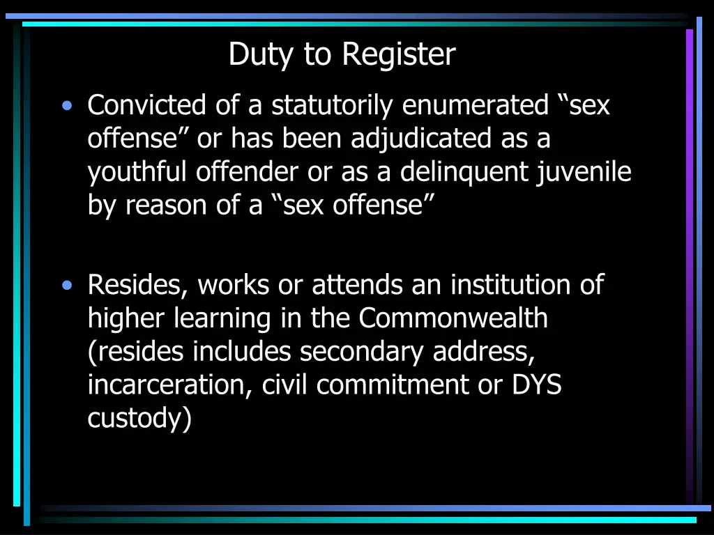 duty to register