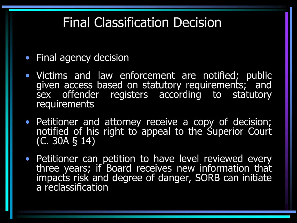 final classification decision 1