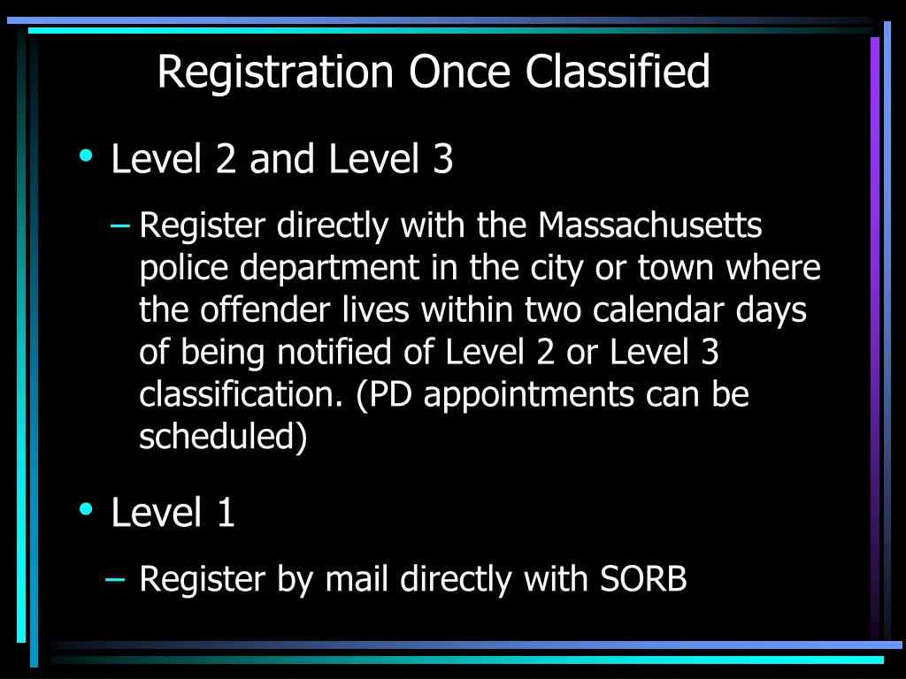 registration once classified