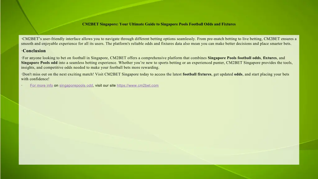 cm2bet singapore your ultimate guide to singapore 1