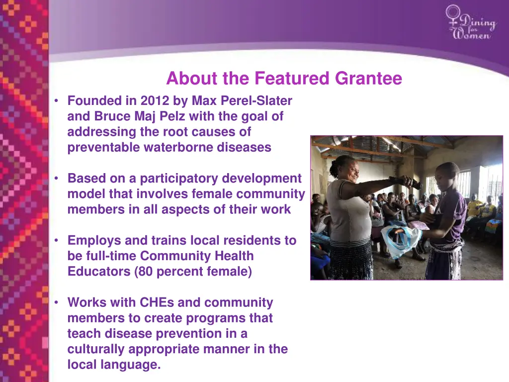 about the featured grantee founded in 2012