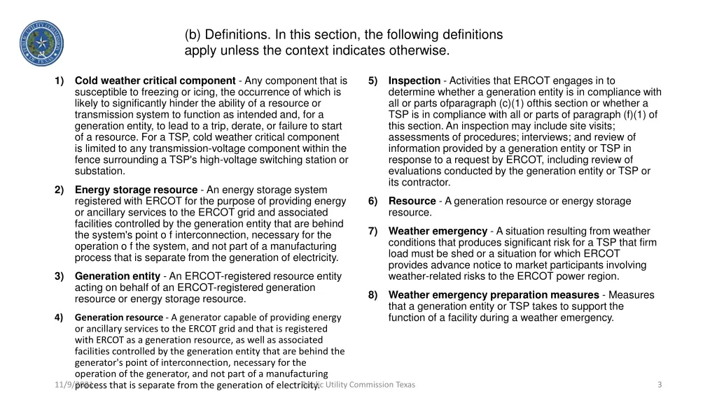 b definitions in this section the following