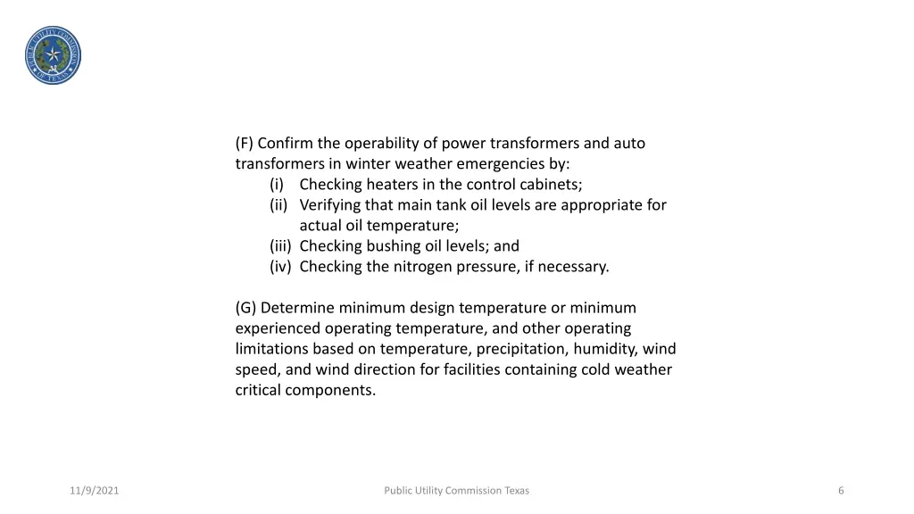 f confirm the operability of power transformers