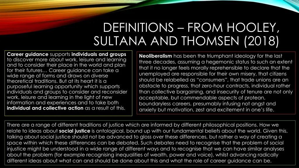 definitions from hooley sultana and thomsen 2018