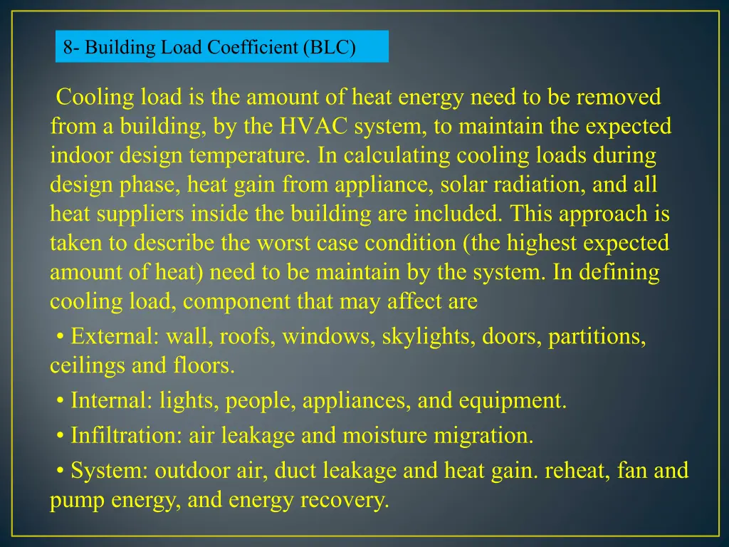 8 building load coefficient blc