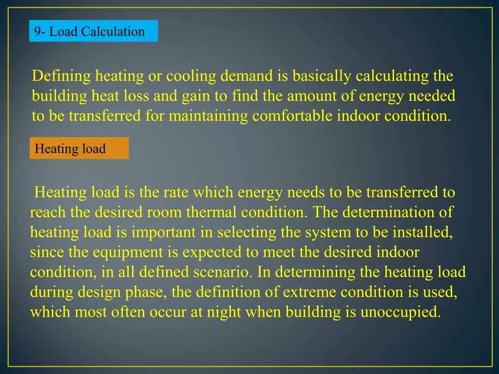 9 load calculation