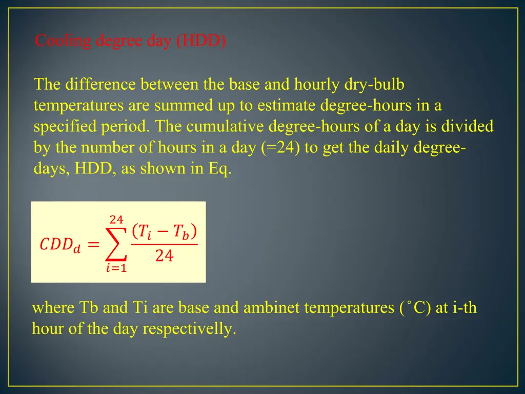 cooling degree day hdd