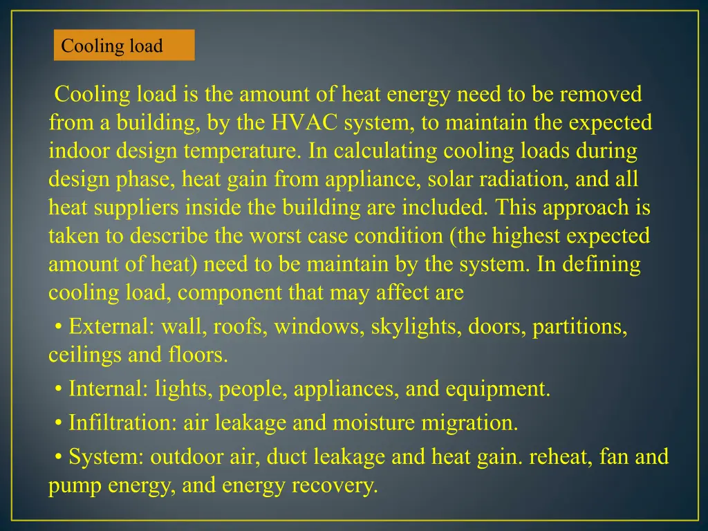 cooling load