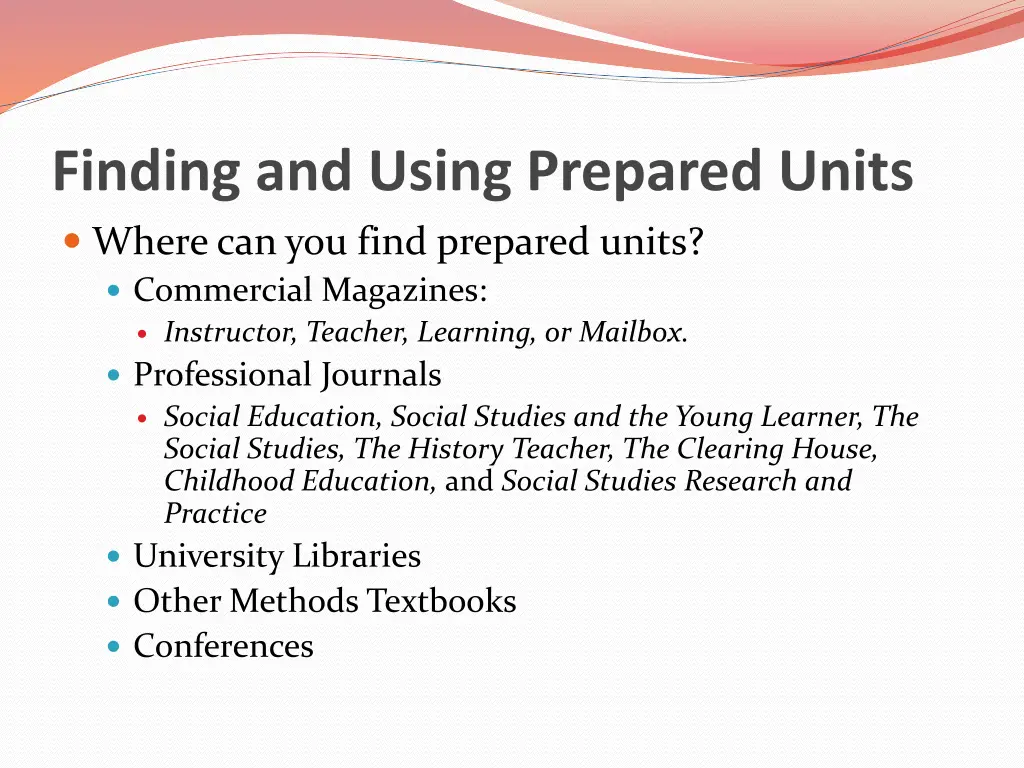 finding and using prepared units where