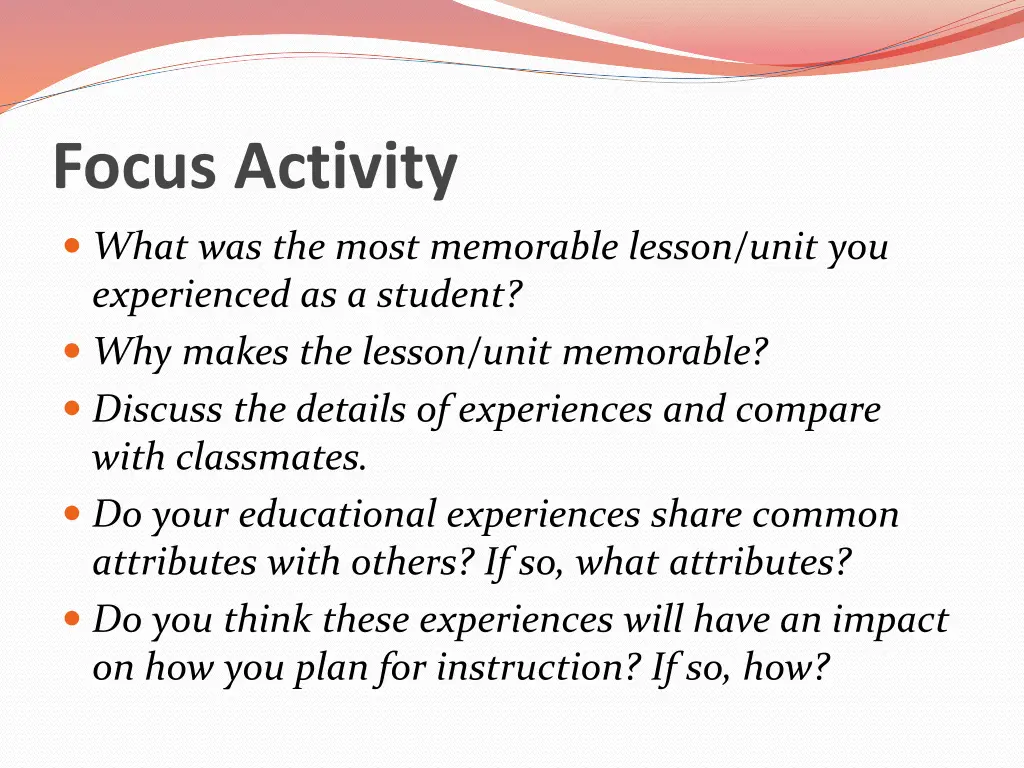 focus activity