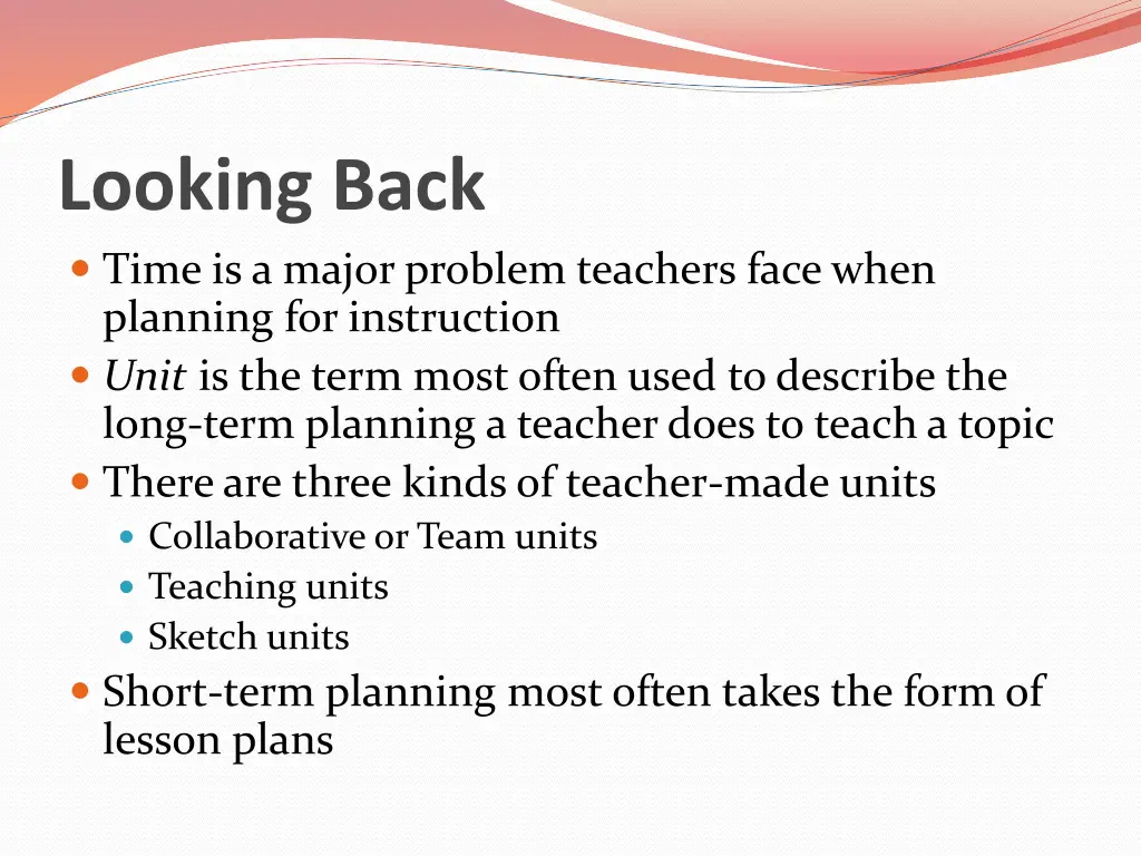 looking back time is a major problem teachers