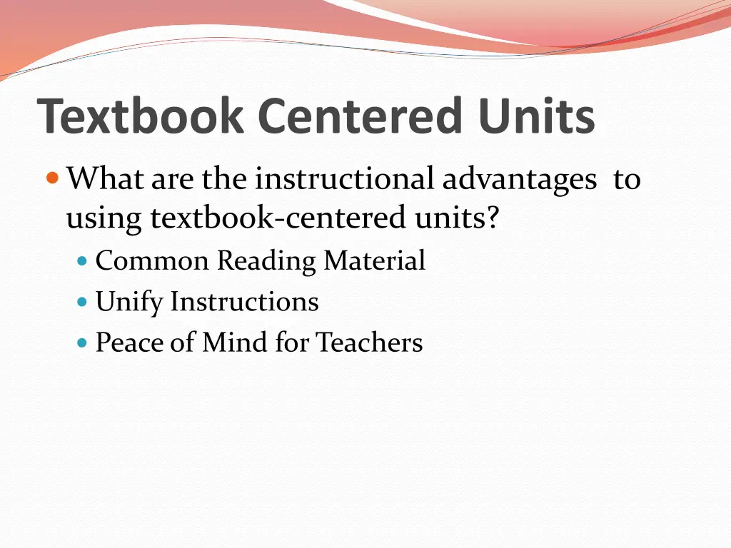 textbook centered units