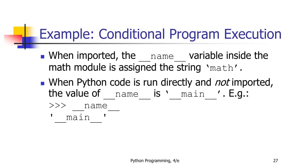 example conditional program execution 4