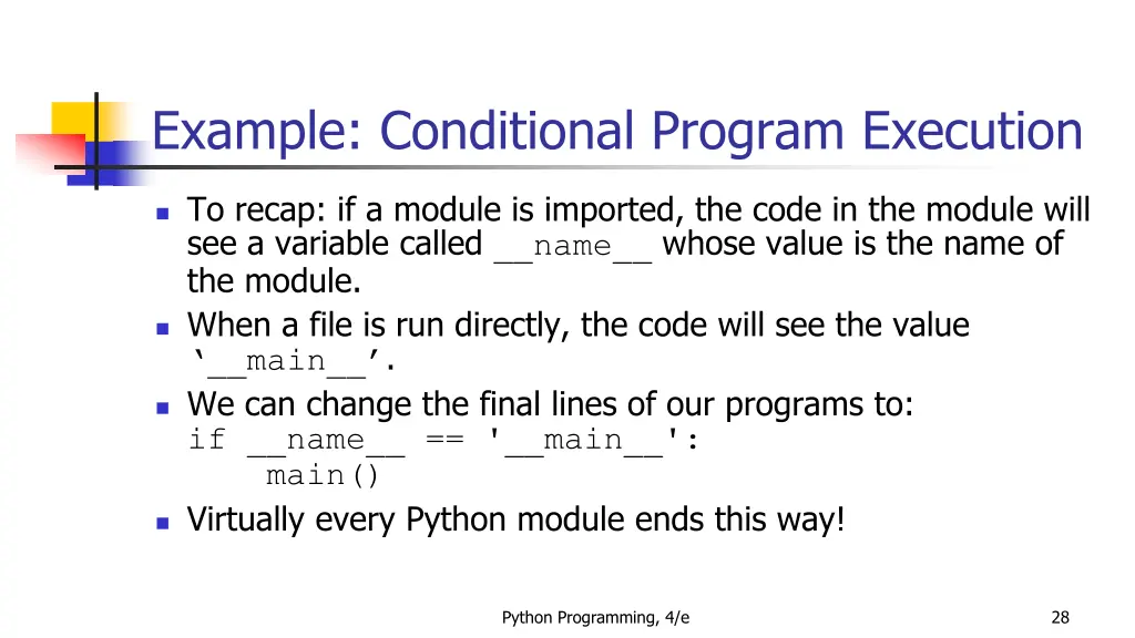 example conditional program execution 5