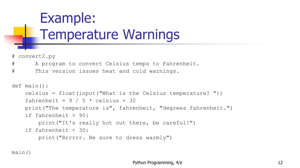 example temperature warnings 5