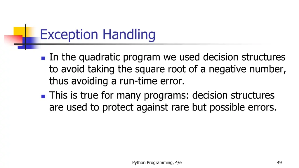 exception handling