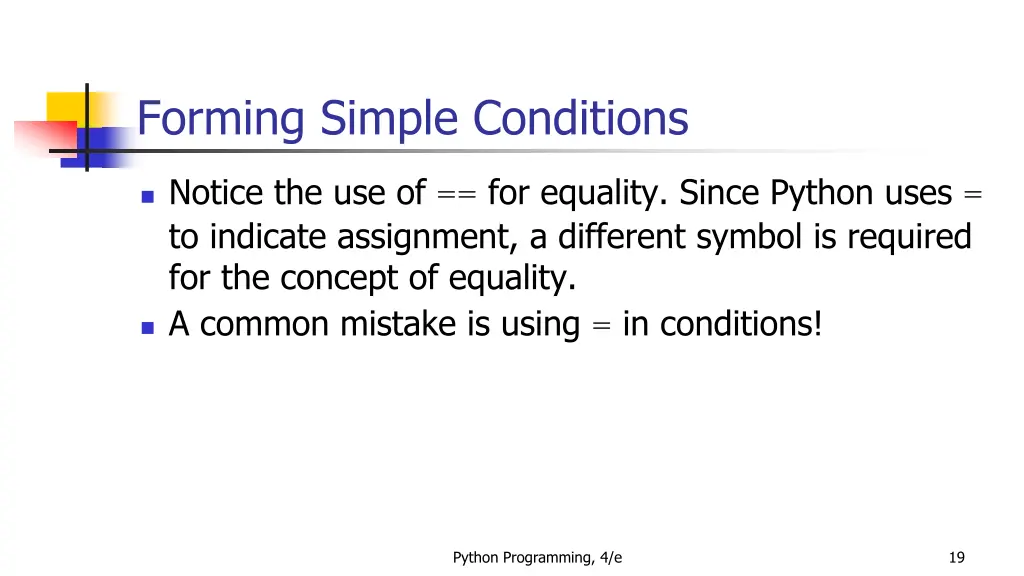 forming simple conditions 2