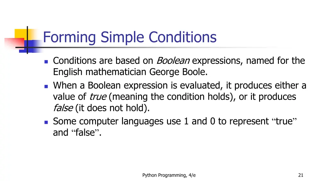 forming simple conditions 4