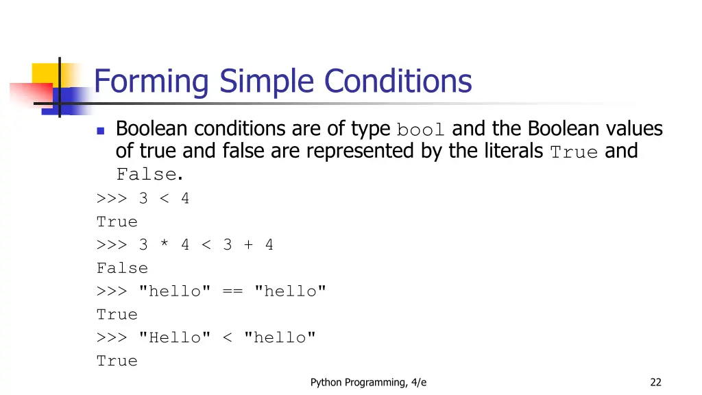forming simple conditions 5