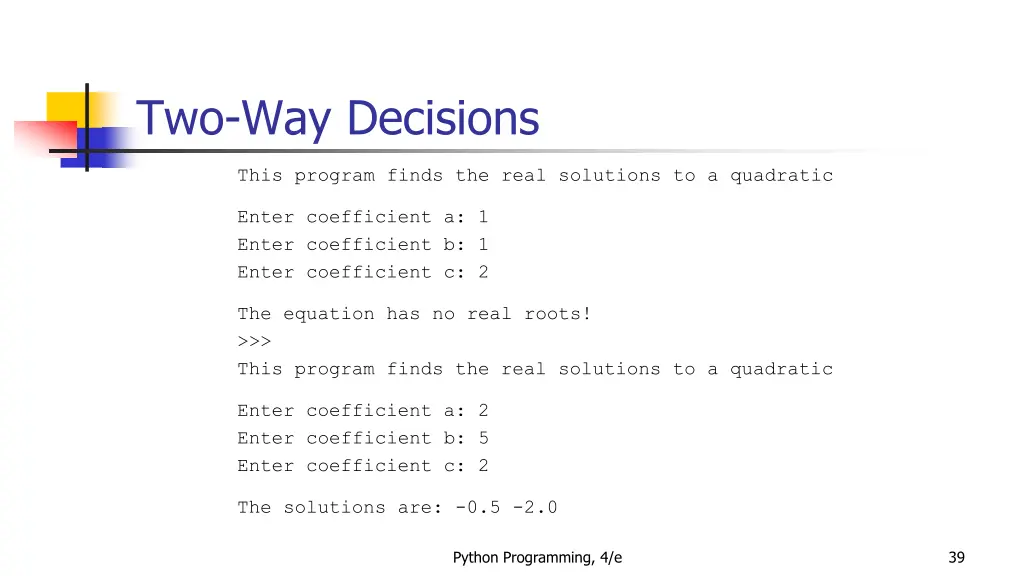 two way decisions 7