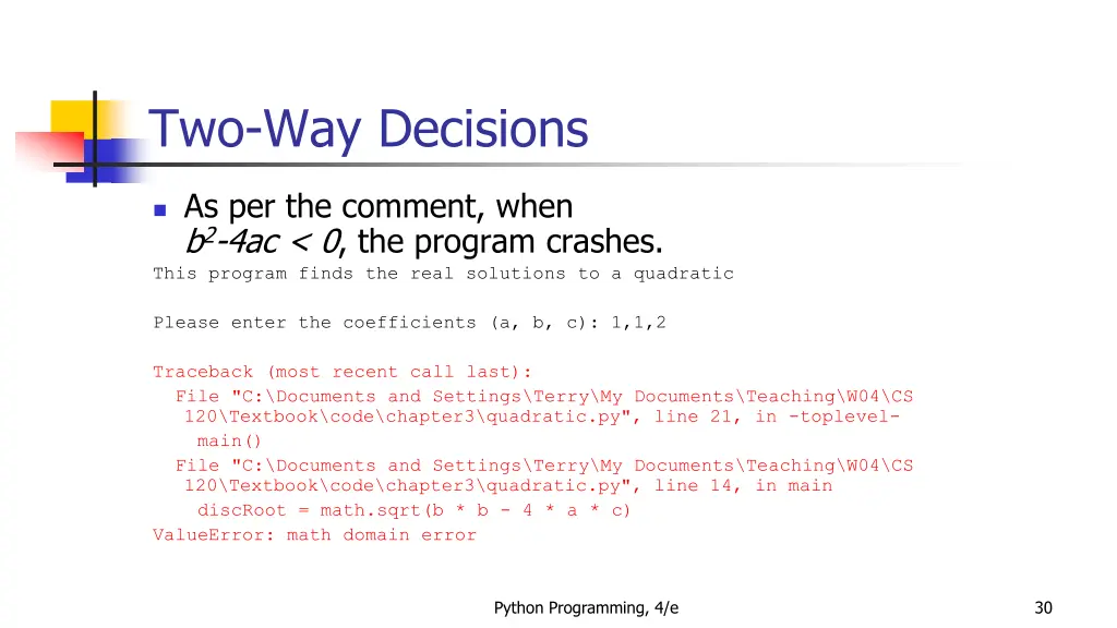 two way decisions