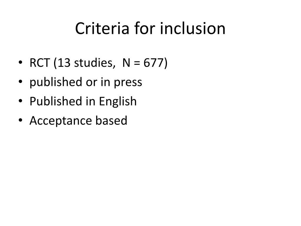 criteria for inclusion 1