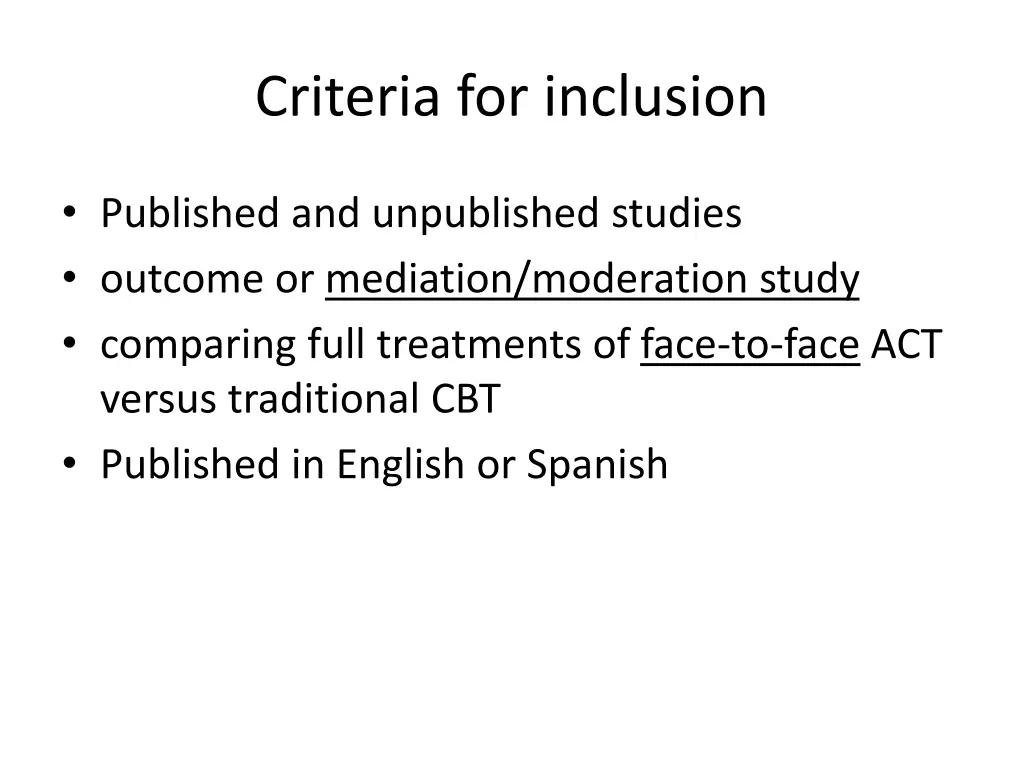 criteria for inclusion 3