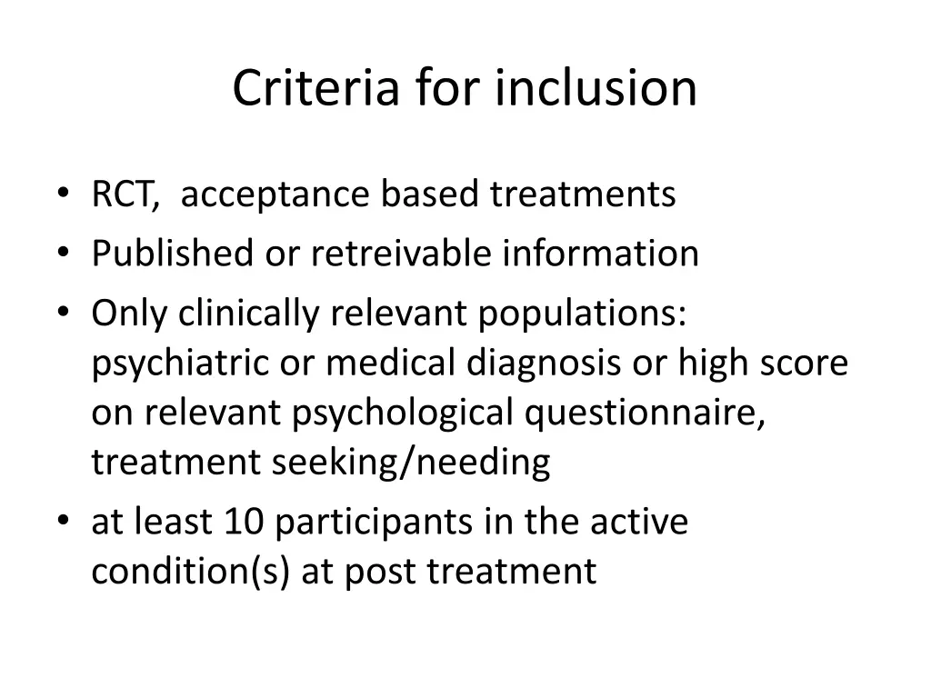 criteria for inclusion 4