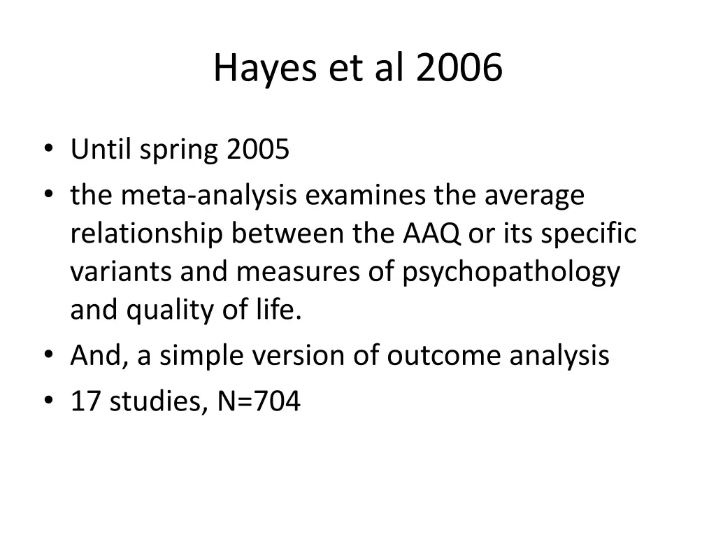 hayes et al 2006