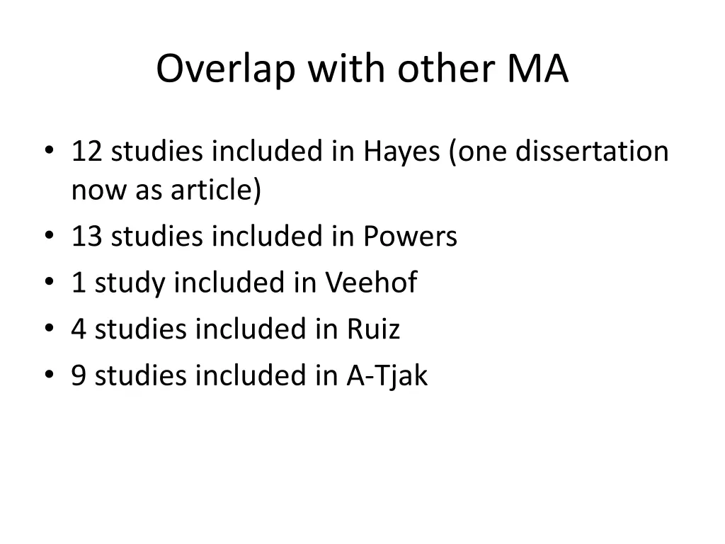 overlap with other ma 1