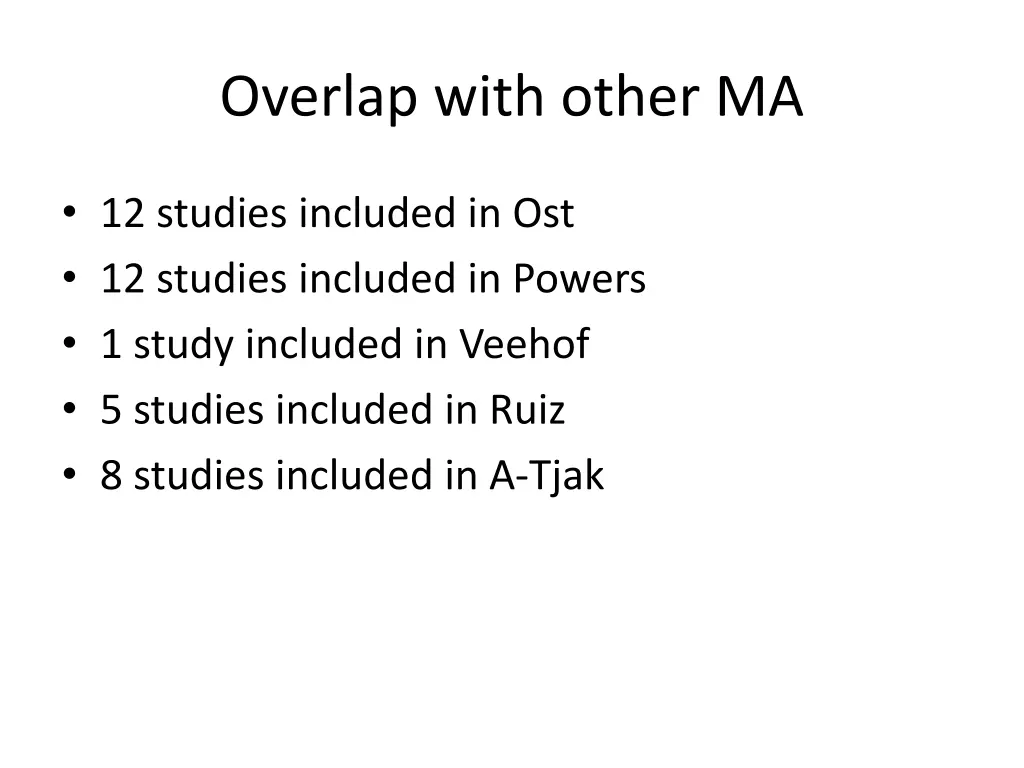 overlap with other ma