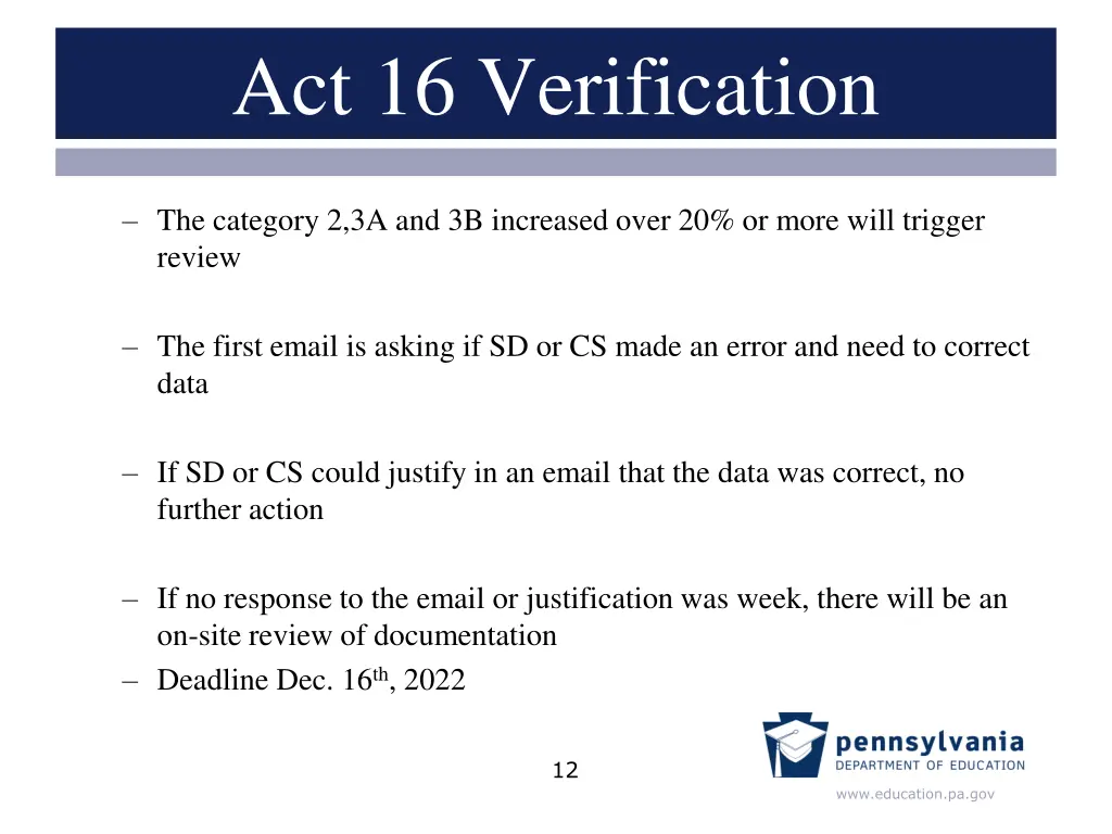 act 16 verification