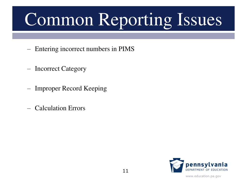 common reporting issues