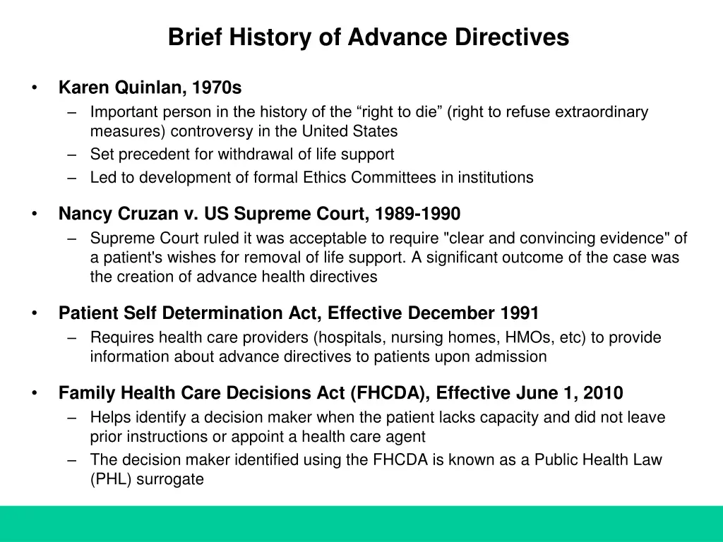 brief history of advance directives