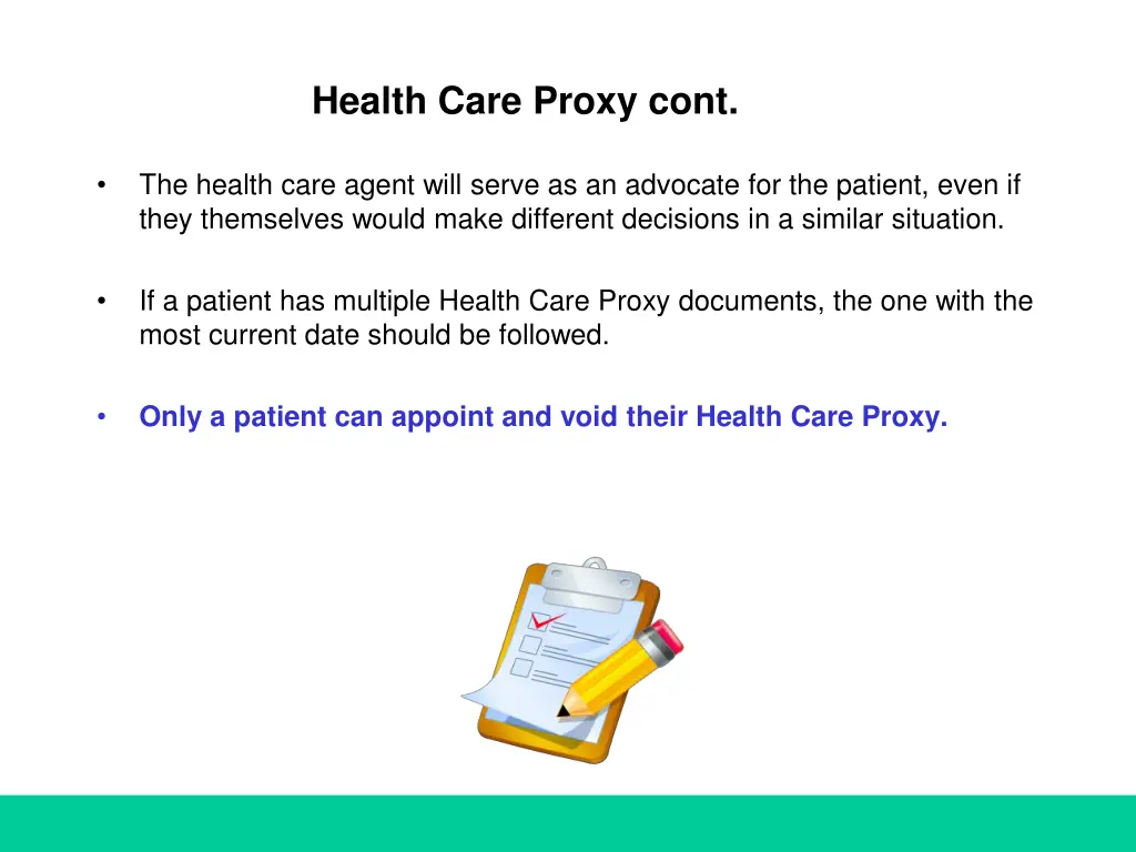 health care proxy cont