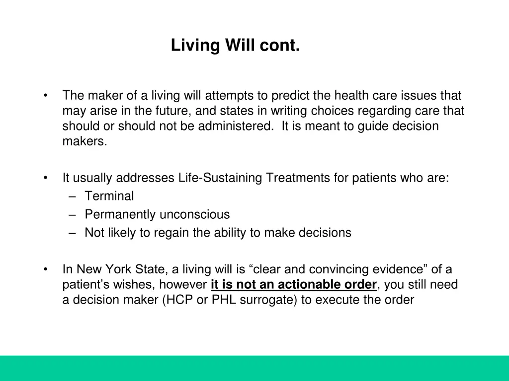 living will cont