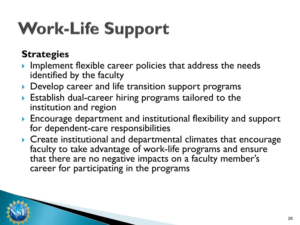 strategies implement flexible career policies
