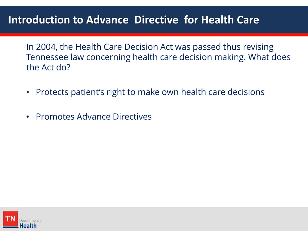 introduction to advance directive for health care
