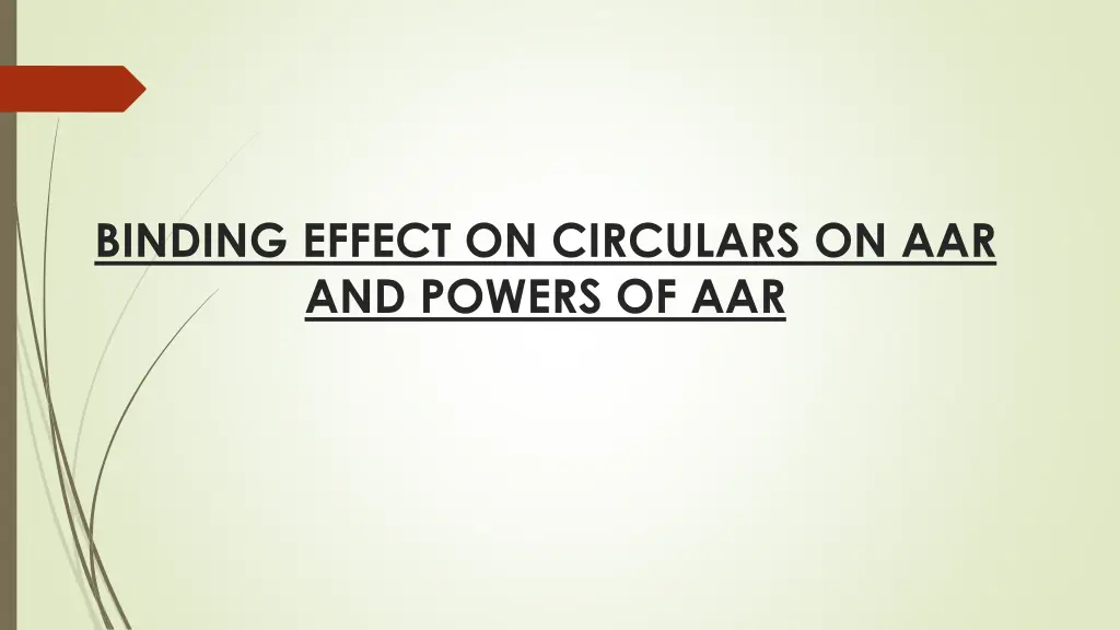 binding effect on circulars on aar and powers