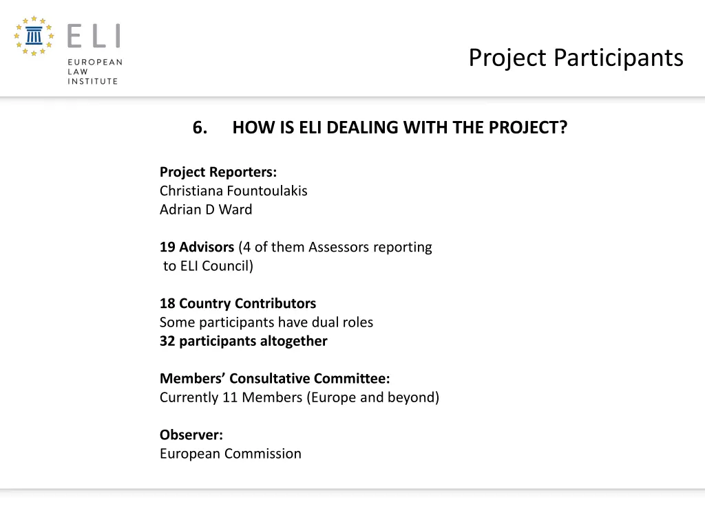 project participants