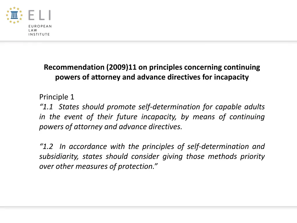 recommendation 2009 11 on principles concerning